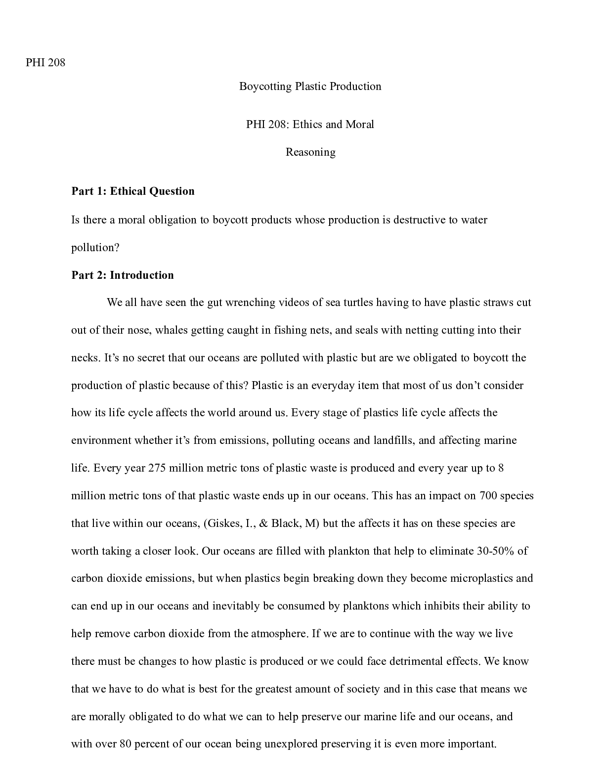 Preview image of Boycotting Plastic Production week 3.docx(1) document